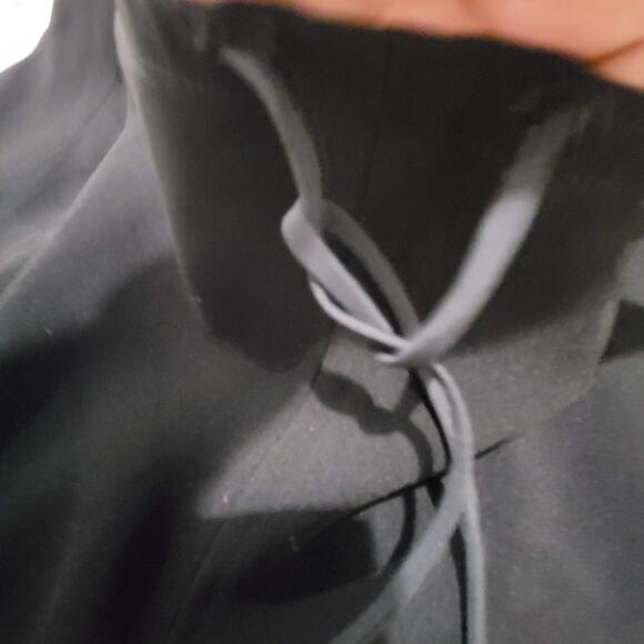 Tahari Dress Pants Black Trousers High Waist Flare Drawstring Crepe Flare Size 6 - Picture 5 of 14